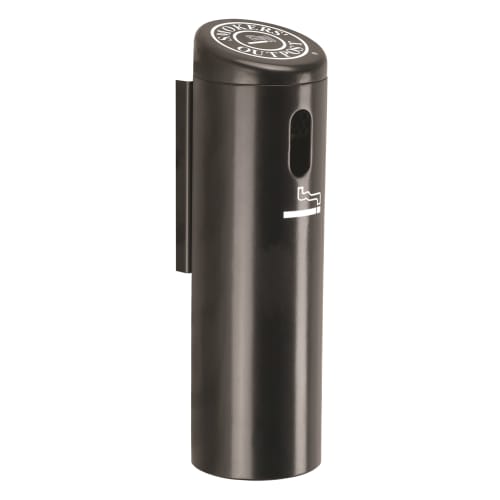 Smokers Outpost® Wall-Mounted Cigarette Receptacle, 16Hx4D, Black